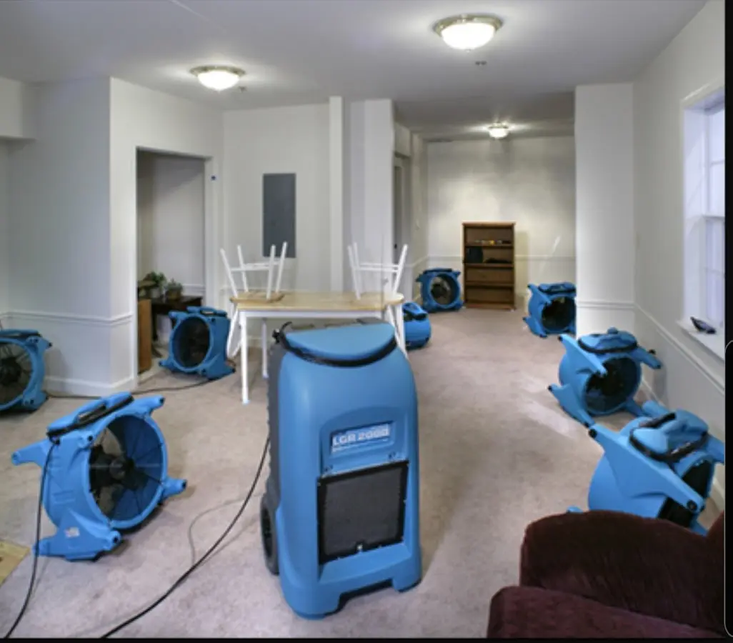 Air movers and dehumidifier setup for Water Extraction & Removal in Fairfield Glade